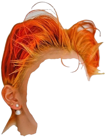orange slicked back hair