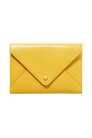 Envelope Small Leather Clutch - Yellow