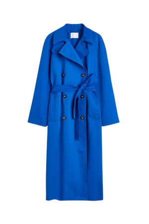 Double-breasted Trench Coat - Bright blue - Ladies | H&M US