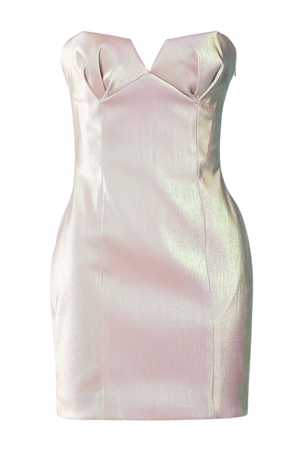 Blush Strapless iridescent lamé mini dress | AREA | NET-A-PORTER