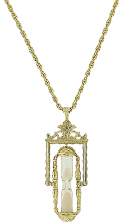 Gold-Tone Hourglass Pendant Necklace