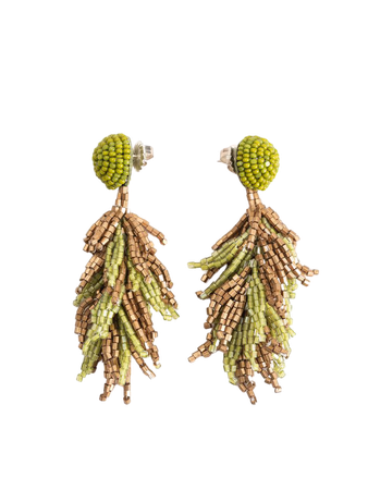 gold earrings with lime green - Google Search
