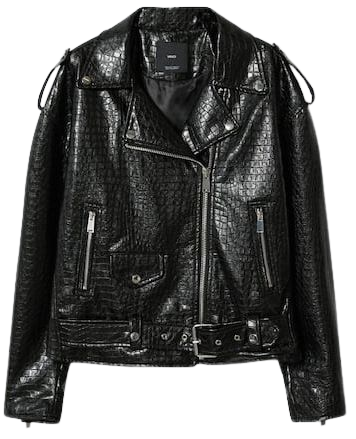 Leather-effect biker jacket - Women | Mango USA