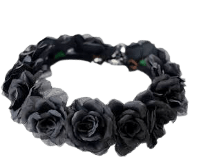 elastic black flower crown with leaves - Google Shopping
