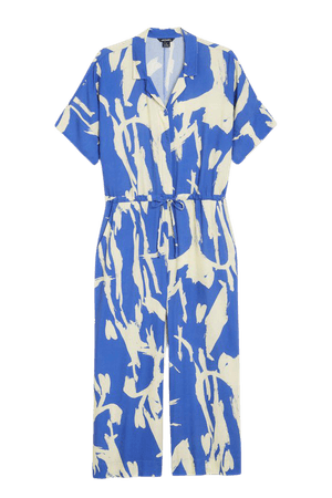 Oversized jumpsuit with blue pattern - Blue abstract pattern - Monki WW