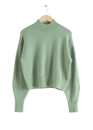 Mock Neck Sweater - Green - Sweaters - & Other Stories US