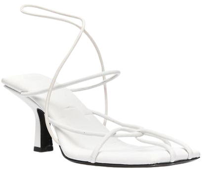 Shop white Khaite low heel strappy sandals with Express Delivery - Farfetch