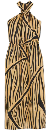 Draped Halterneck Dress - Beige/tiger striped - Ladies | H&M US
