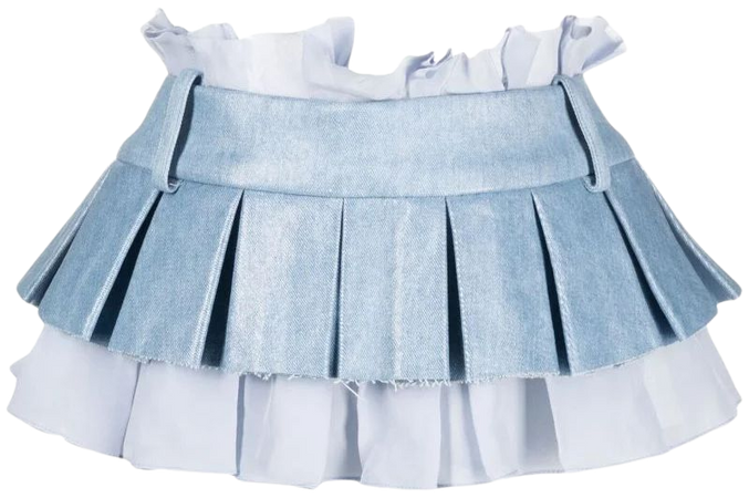 POSTER GIRL Blue Dallas Pleated Mini Skirt | Browns
