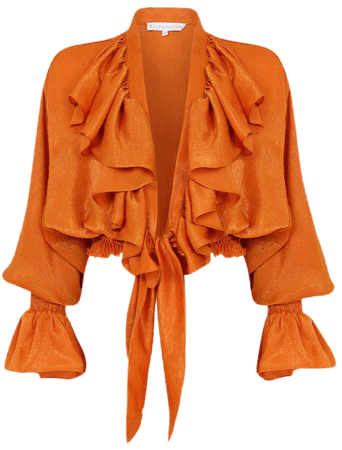Ruffled Satin Cropped Top by Raisa Vanessa | Moda Operandi