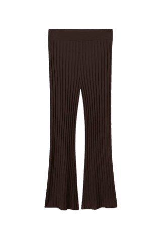 Ribbed flared trousers - Women | Mango USA