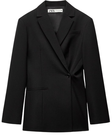 BUTTONED DOUBLE BREASTED BLAZER ZW COLLECTION - Black | ZARA United States