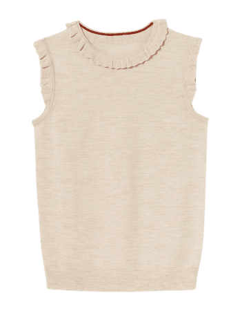 Merino Knitted Sweater Vest - Oatmeal Melange | Boden US