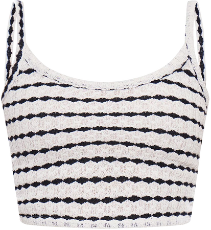 Monochrome Stripe Knitted Cami Top | PrettyLittleThing CA
