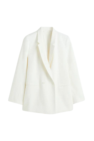 Double-breasted Jacket - White - Ladies | H&M US