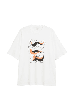 Oversized tee - Abstract print - T-shirts - Monki WW
