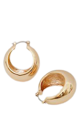 Gold Chunky Round Tubular Hoop Earrings - Earrings - Jewellery - Accessories | PrettyLittleThing