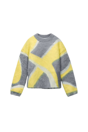 BRUSHED EFFECT PATCHWORK KNIT SWEATER - Multicolored | ZARA United States