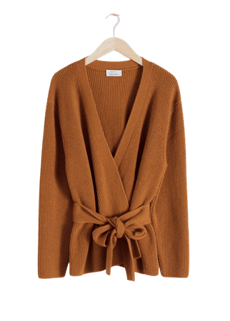 Wool Blend Wrap Cardigan - Camel - Cardigans - & Other Stories