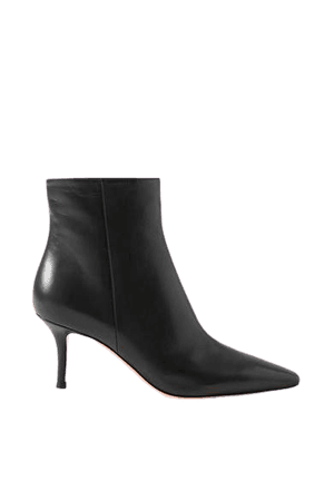 70 Leather Ankle Boots - Black
