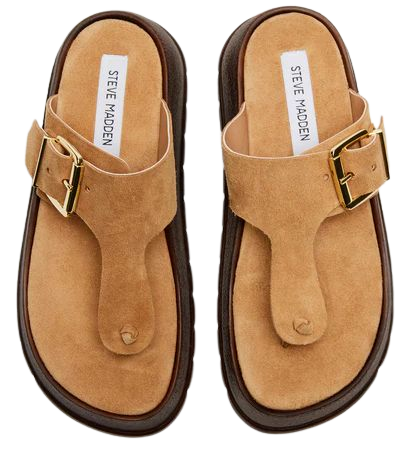 DOCKER Tan Suede Platform Thong Sandal | Women's Sandals – Steve Madden