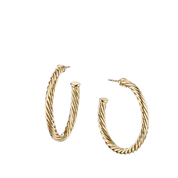 Cablespira® Hoop Earrings in 18K Yellow Gold | David Yurman