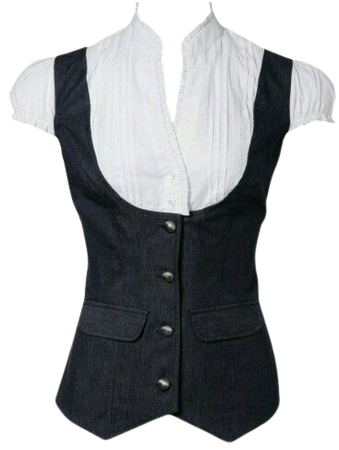 black vest white button up shirt