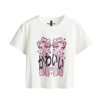 Printed T-shirt - Cream/Saweetie - Ladies | H&M US
