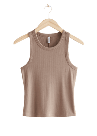 Fitted Tank Top - Beige - Tanktops & Camisoles - & Other Stories US