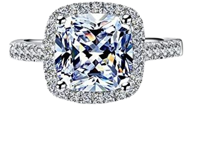 TenFit Jewelry 3 Carat VVS1 Simulated Diamond Engagement Ring for Women Silver Wedding Jewelry | Amazon.com