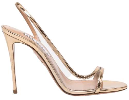 Shop Aquazzura Nude 105mm sandals with Express Delivery - FARFETCH