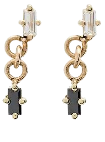 Lizzie Mandler Fine Jewelry 18K yellow gold and black diamond drop single earring $448 - Shop AW17 Online - Fast Delivery, Price
