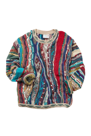 Vintage COOGI Cream Multicolor Stripe Sweater | Urban Outfitters