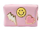 Amazon.com: LieToi Preppy Patch Small Toiletry Bag Smile Lightning Heart PU Leather Portable Waterproof Makeup Cosmetic Bag Daily Use Storage Purse Travel Organizer Compliant Bag for Women Girls Gift (Pink) : Beauty & Personal Care