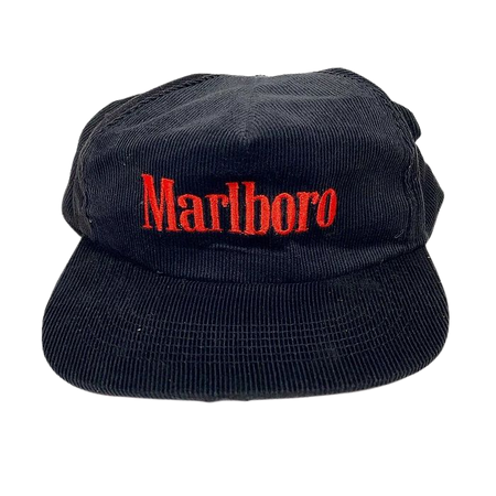 Marlboro Vintage 90’s Marlboro Cigarettes Black Corduroy Snapback Hat | Grailed