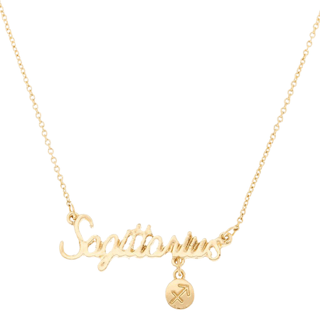 Gold Zodiac Pendant Necklace - Sagittarius | Claire's US