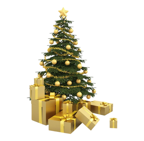 Christmas Tree Decorations - Gold Christmas Tree Png, Transparent Png - 530x743 (#3734095) - PinPng
