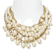gold and pearl statement necklace - Google Search