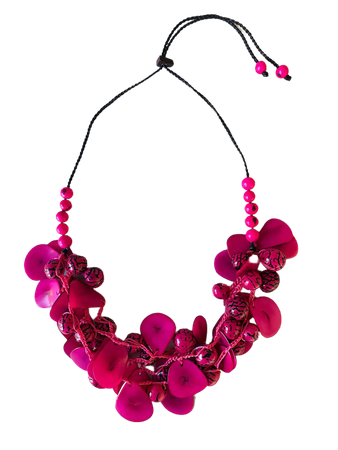 Pink Chunky Necklace Pink Statement Necklace Pink Tagua | Etsy UK