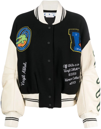 Off-White Croco Crop-patches Bomber Jacket - Farfetch