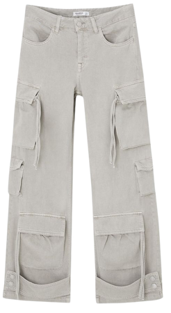 Cargo pants with multiple pockets wide leg - pull&bear