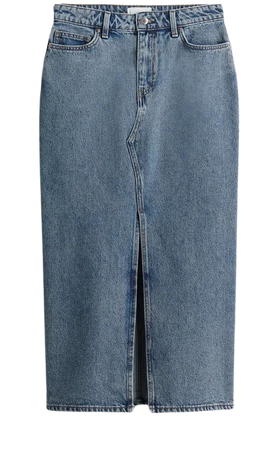 Denim Midi Skirt - Denim blue - Ladies | H&M US