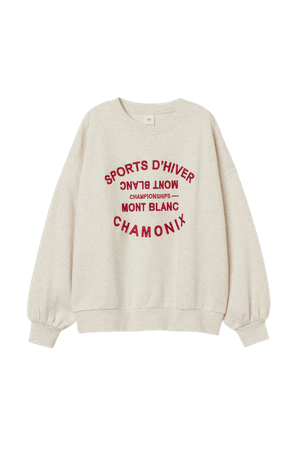 Sweatshirt - Light beige/Sports d’Hiver - Ladies | H&M US