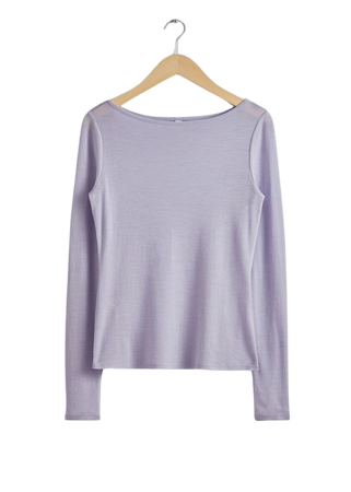 Boat Neck Wool Top - Lilac - Tops & T-shirts - & Other Stories US