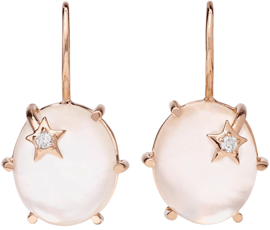 Rose gold Mini Galaxy 18-karat rose gold, moonstone and diamond earrings | Andrea Fohrman | NET-A-PORTER