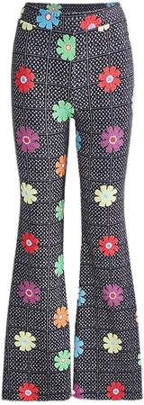 Amazon.com: Women's Pants Floral & Geo Print Flare Leg Pants Pant for Women : 服裝，鞋子和珠寶