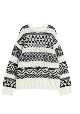 Oversized Sweater - White/striped - Ladies | H&M US