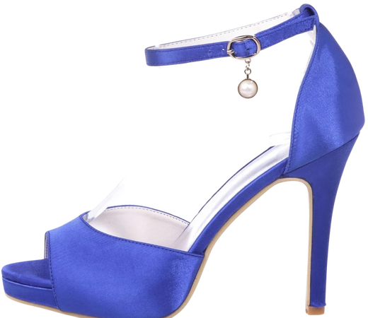 blue open toe heels