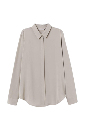 Long-sleeved Blouse - Gray