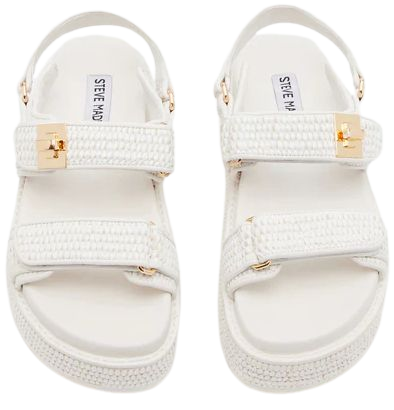 BIGMONA White Raffia Platform Sandal | Women's Sandals – Steve Madden